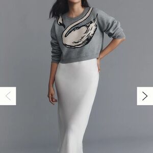 Anthropologie Gray and White Pencil Skirt